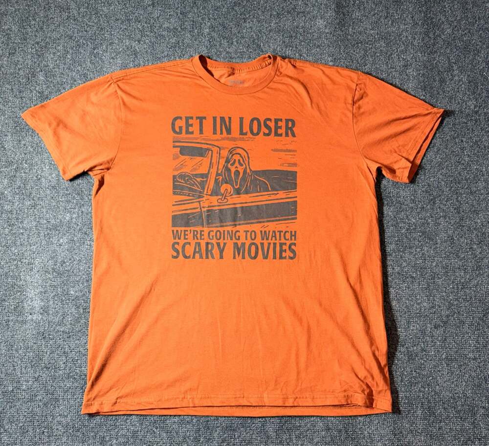 Ghost Face Get In Loser We're Going To Watch Scary Movies Halloween T-Shirt XL